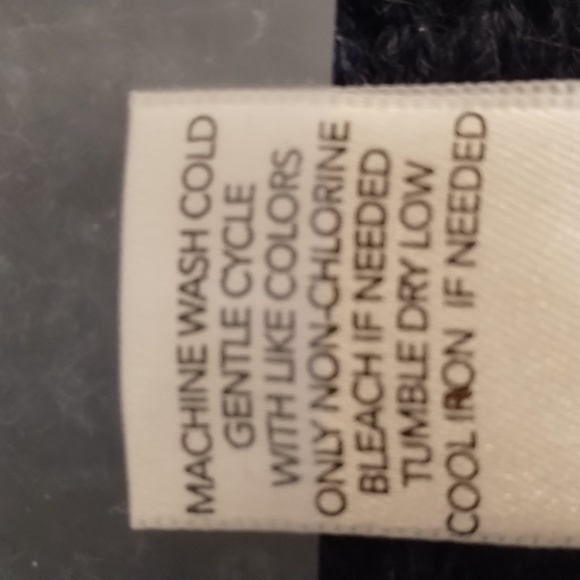 NAVY CARDIGAN,NO FRONT CLOSURE,LOVELY KNIT, LG.BLUE STRIPE 3/4 DOWN BACK    SZ S - Picture 8 of 8